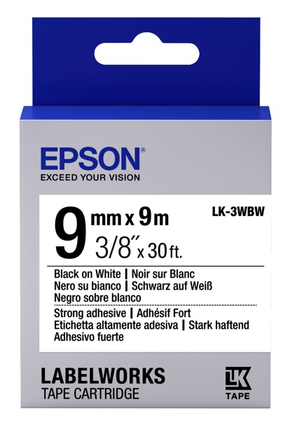 Картридж термотрансферный (Label Cartridge) Epson LK-3WBW Black on White (черный на белой ленте) для LW-300/900P
