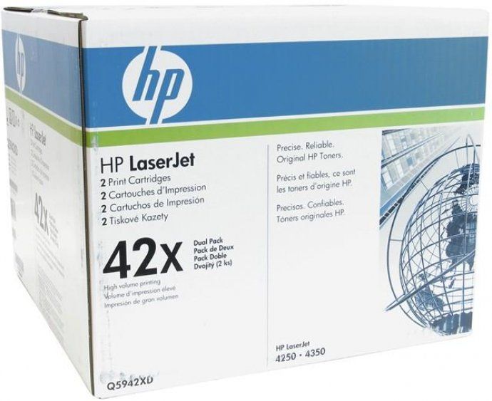 Тонер-картридж HP 42XD, набор из 2-х картриджей, LaserJet 4250/4350 Dual Pack Black