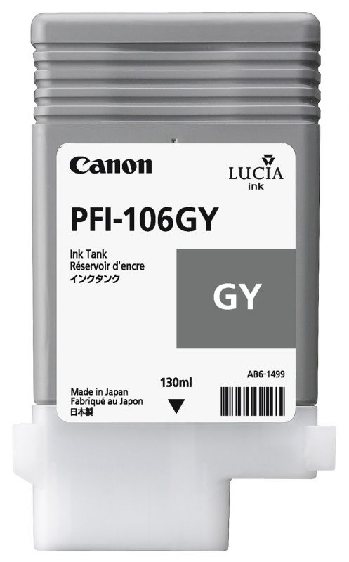 Чернильный картридж Canon PFI-106 GY, iPF6300/iPF6300S/iPF6350/iPF6400/iPF6457, серый