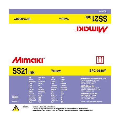Сольвентные чернила Mimaki SPC-0588Y, Yellow, 2000ml