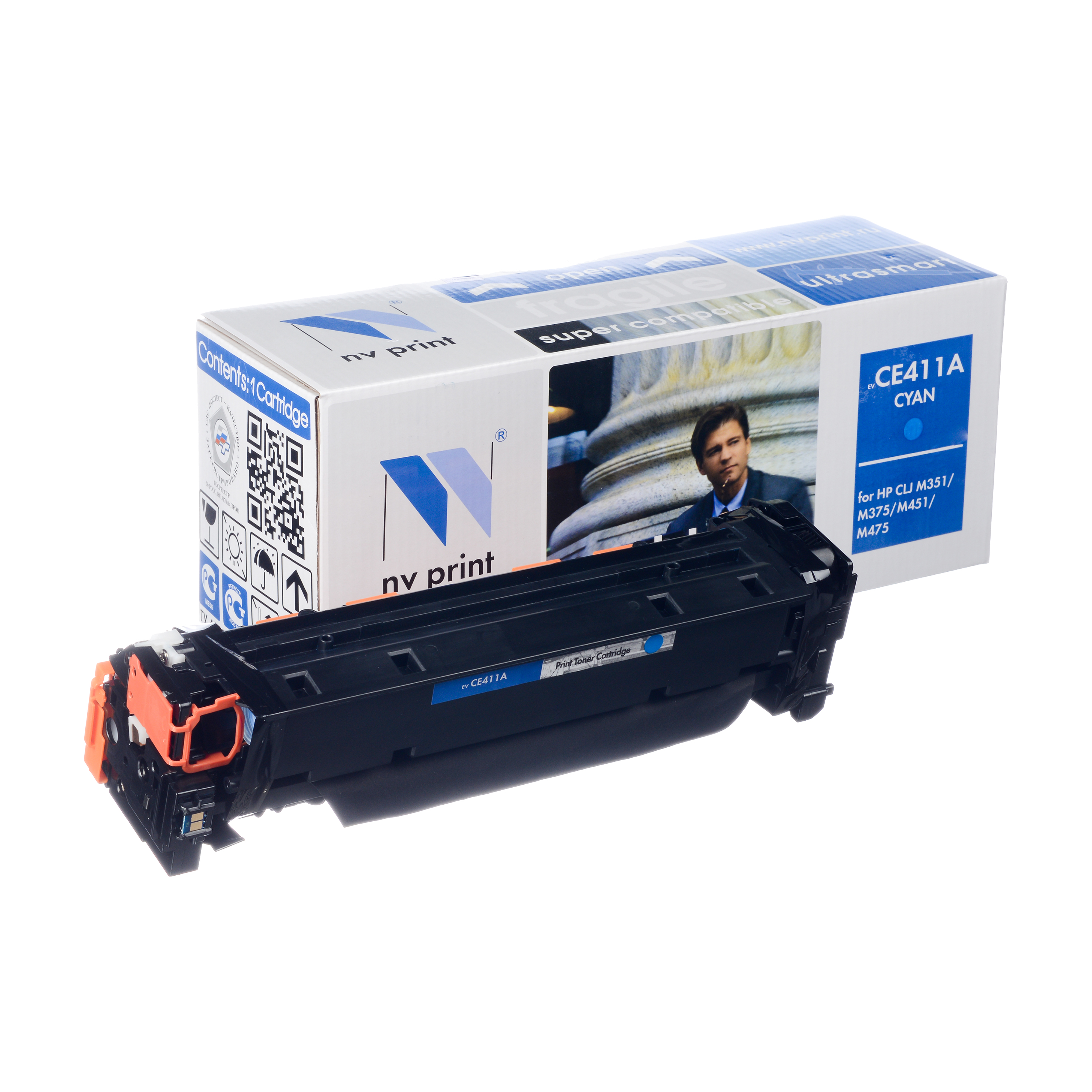 Картридж NVP совместимый HP CE411A  CYAN для CLJ Color M351/M375/M451/M475 (2600k)