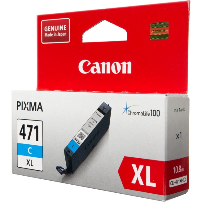 Чернильный картридж Canon CLI-471XL Cyan (голубой) для PIXMA MG5740/6840/7740
