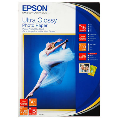 Фотобумага глянцевая Epson Ultra Glossy Photo Paper, A4,300 г/м2, 15 листов