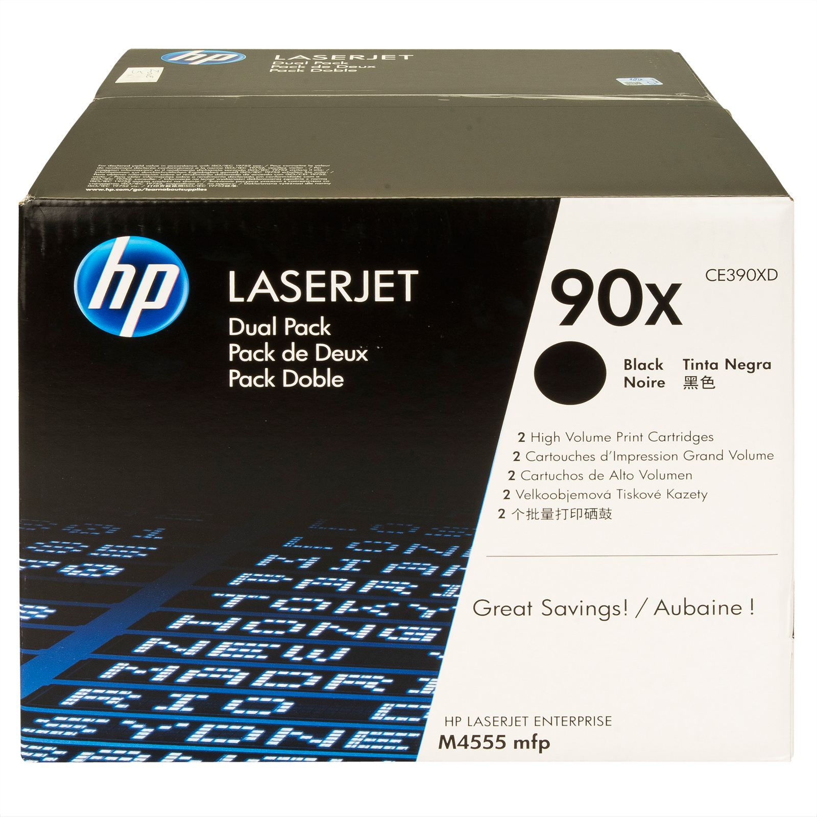 Тонер-картридж HP 90X, набор из 2- картриджей (черный) (для HP LaserJet M4555 MFP), 24000*2 стр.