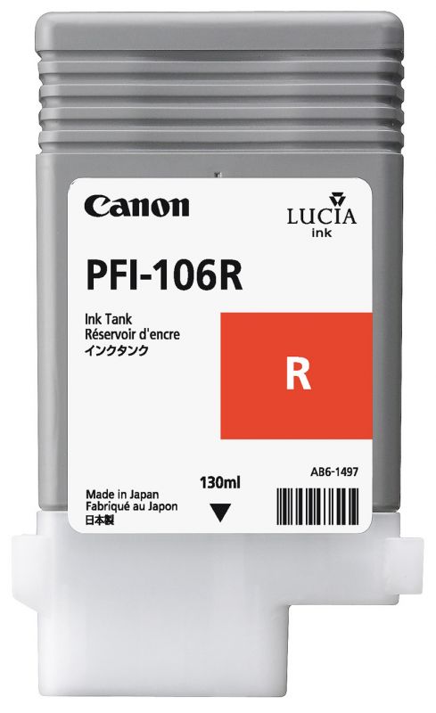 Чернильный картридж Canon PFI-106R (красный, 130мл), для iPF6400/6400SE/6450