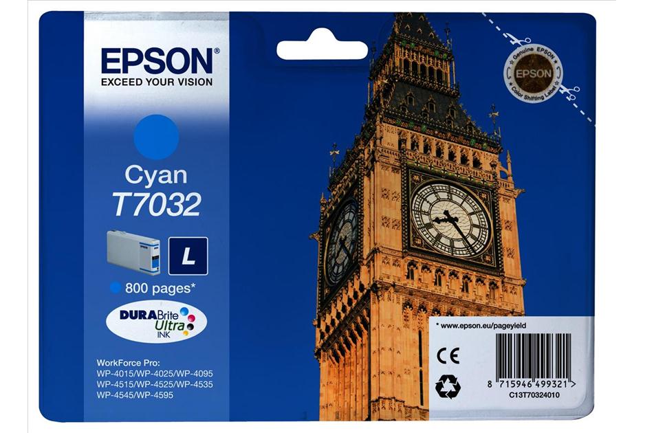 Чернильный картридж Epson для WP 4000/4500, Cyan, 800стр.