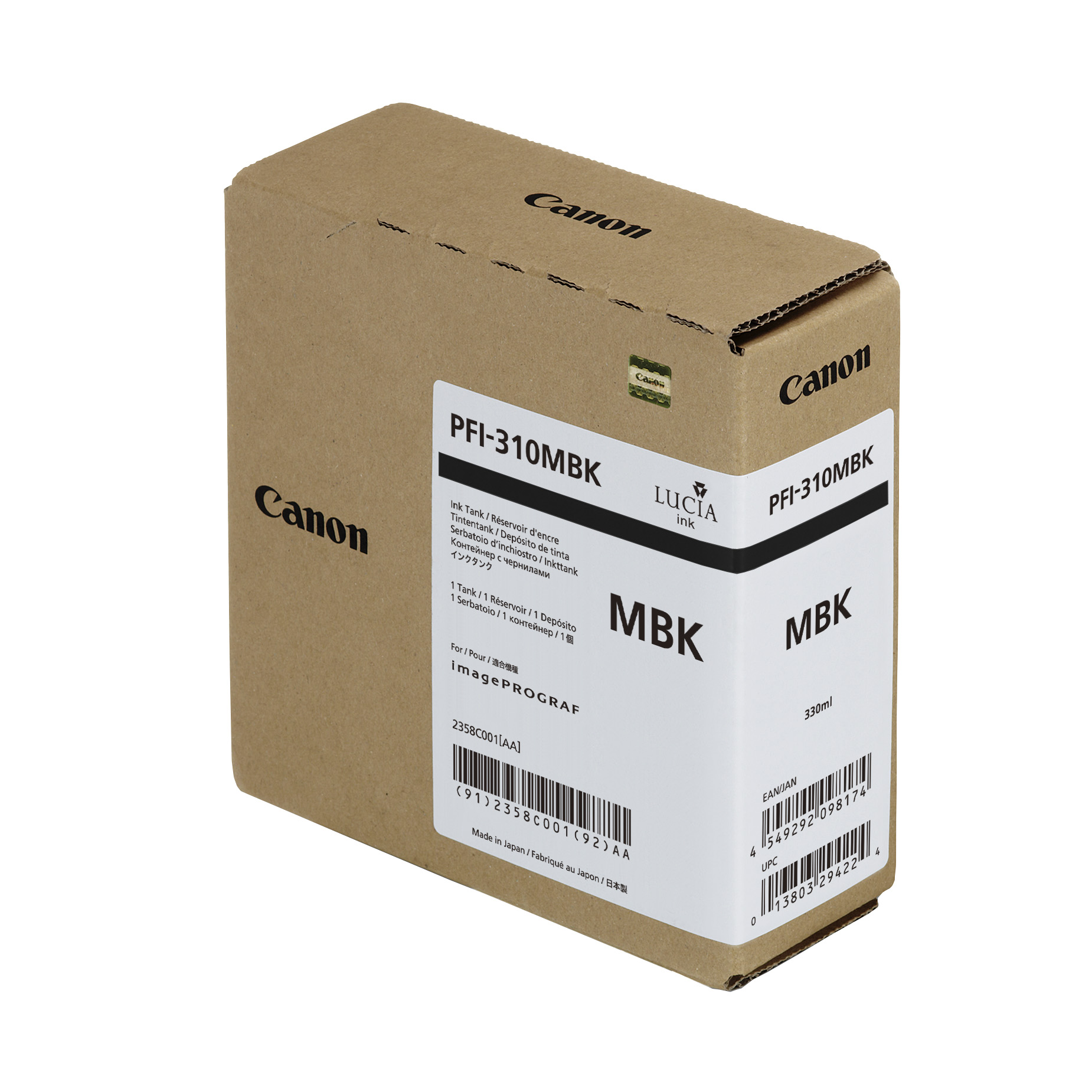 Чернильный картридж Canon PFI-310MBK (матовый черный, 330мл)