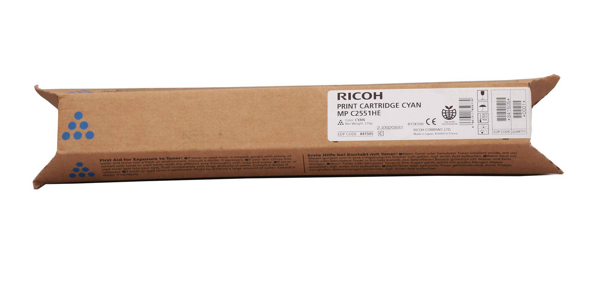 Тонер-картридж Ricoh для Aficio MP C2551HE,  Cyan(голубой),9500 страниц