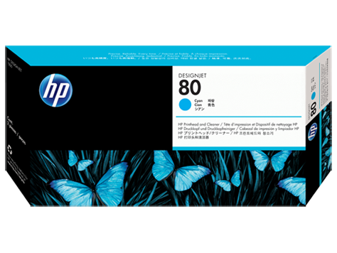 Печатающая головка HP №80, DesignJet 1050/1050C/1055/1055CM, голубая