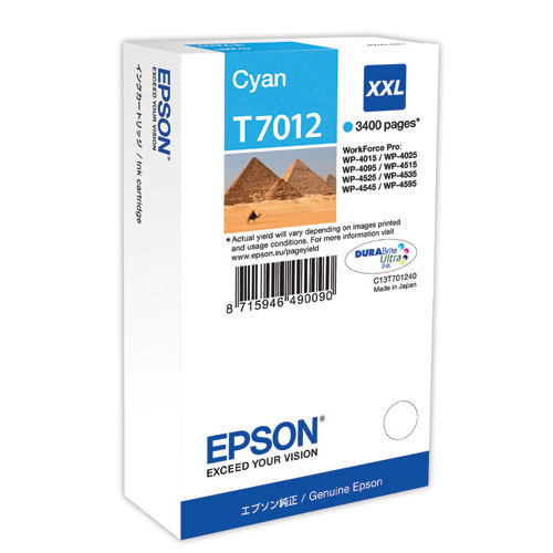 Чернильный картридж EPSON WP 4000/4500, Cyan, 3400стр.