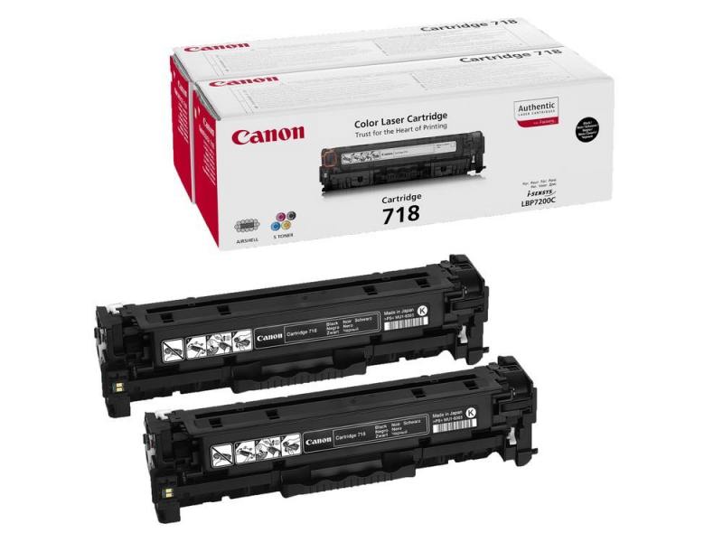 Набор из двух тонер-картриджей Canon 718 Black (черный) для Canon i-SENSYS LBP7200Cdn/LBP7680Cx и MF8330Cdn/MF8550Cdn