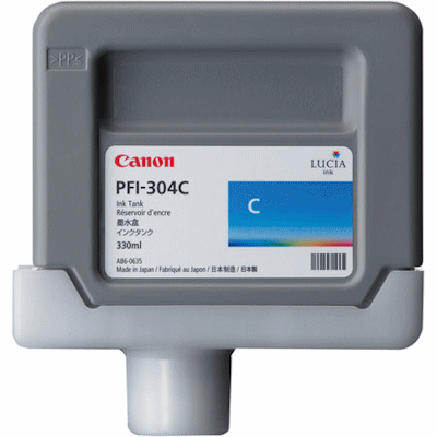 Чернильный картридж Canon PFI-304C, iPF8300/8300S, голубой