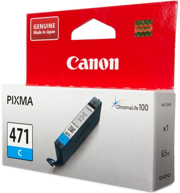 Чернильный картридж Canon CLI-471 C Cyan (голубой) для PIXMA MG5740/6840/7740