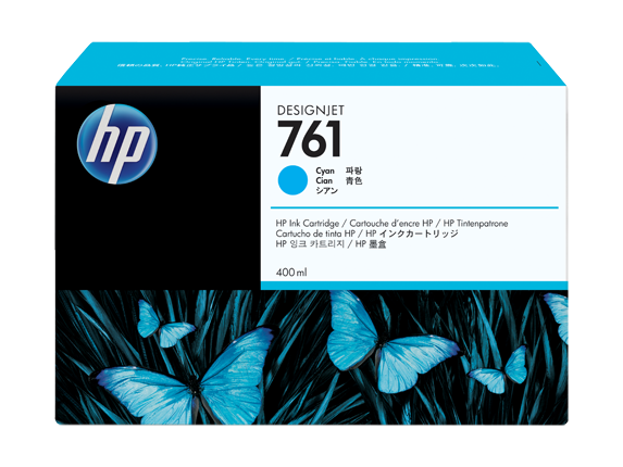 Чернильный картридж HP 761, DesignJet-T7100, 400ml, 3-pack, Cyan
