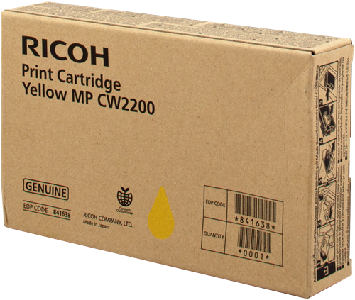 Чернильный картридж Ricoh MP CW2200, MPCW2200, желтый, 100мл, 461стр.