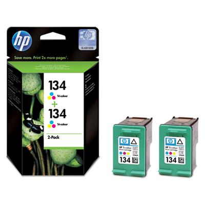 Чернильный картридж HP No. 134 for DJ5743/DJ6843/DJ6543/PS2613, Tri-Color, набор 2шт/уп, 2x14ml