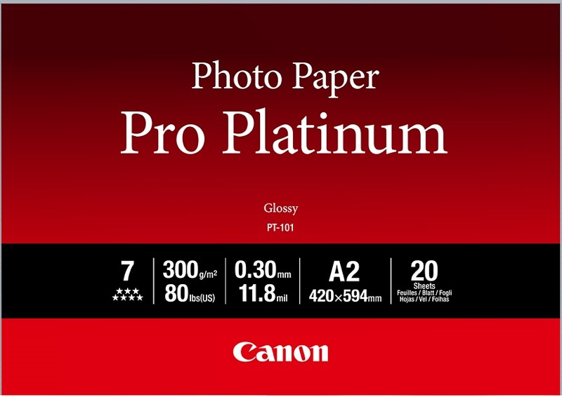 Фотобумага Canon PT-101 Pro Platinum Glossy, A2, 300г/м2, 20 листов