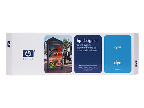 Чернильный картридж HP DesignJet-2000/2500/2800/3000/3500/3800C, Cyan, 410ml