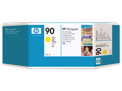 Чернильный картридж HP No. 90 for Designjet 4000/4020/4500/4520, Yellow, 225ml