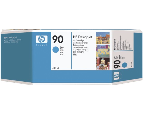 Чернильный картридж HP No. 90 for Designjet 4000/4020/4500/4520, Cyan, 400ml