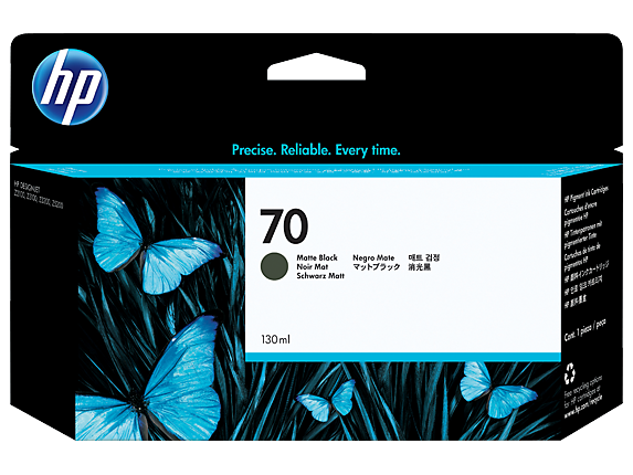 Чернильный картридж HP №70 DesignJet Z2100, Z3100, Z3200,  черный матовый, 130мл