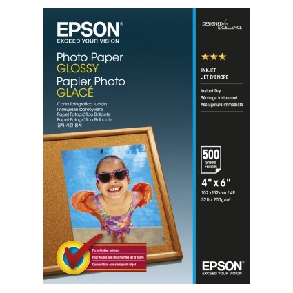 Фотобумага глянцевая Epson Photo Paper Glossy, 10х15см, 200г/м2 ,500листов