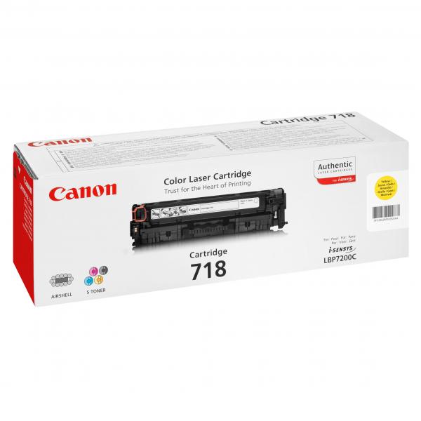 Тонер-картридж Canon 718 Yellow (желтый) для i-SENSYS LBP7200Cdn/LBP7680Cx и MF8330Cdn/MF8550Cdn