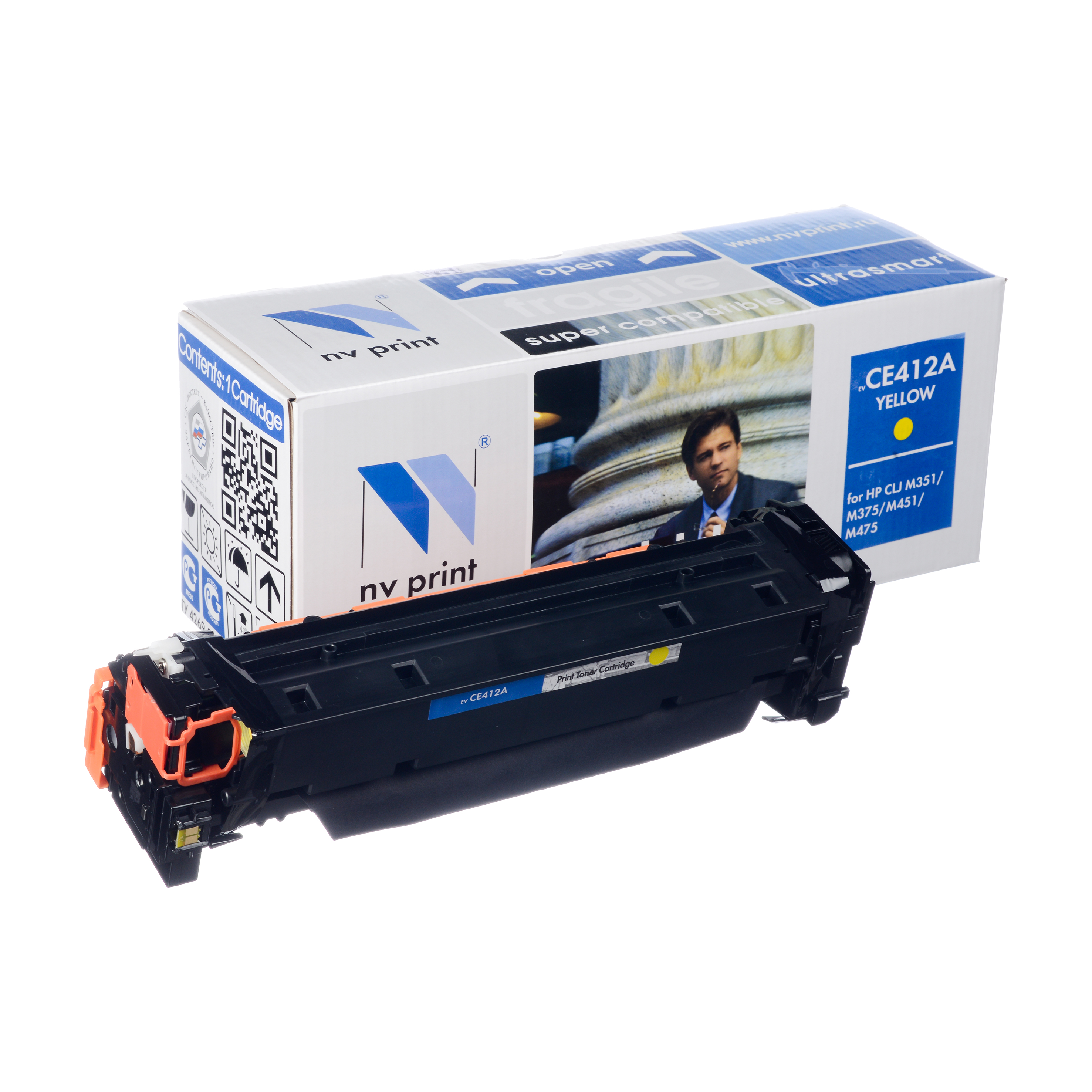 Картридж NVP совместимый HP CE412A  YELLOW для CLJ Color M351/M375/M451/M475 (2600k)