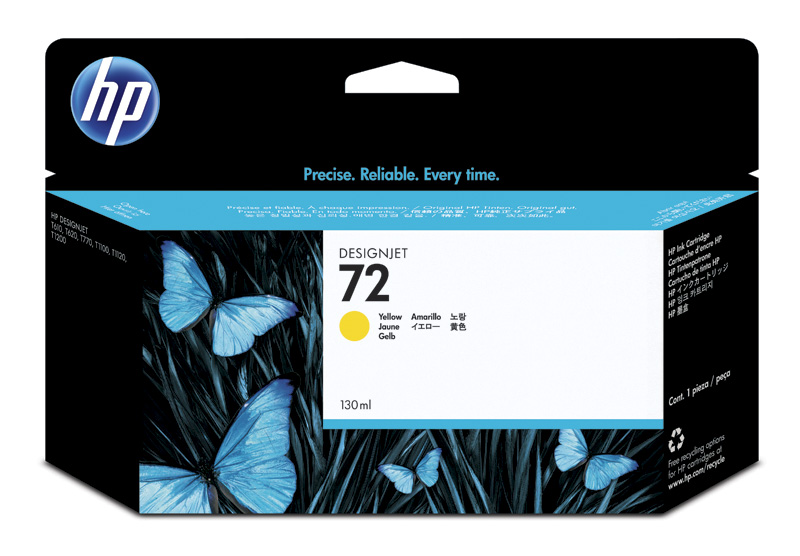 Чернильный картридж HP No. 72 Yellow, DesignJet T610/1100, 130ml